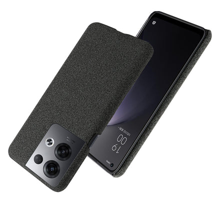 Kapa Woven Soft Fabric Case for Oppo Reno 8 PRO (5G) Back Cover,  Shock Protection Slim Hard Anti Slip Back Cover (Black)