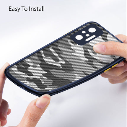 Camouflage Paper Thin Back Cover For Xiaomi Redmi Note 10 Pro /  Note 10 Pro Max , Super Slim Matte Translucent Full Protection Back Case (Blue)