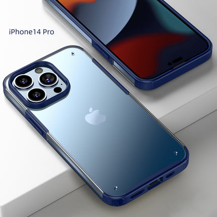 Kapa Shield Frosted Acrylic Back Shock Proof Case Cover for Apple iPhone 14 Pro (Blue) - Mobizang