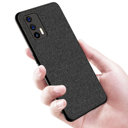 Soft Full Fabric Protective Back Case Cover for Realme X7 Max (Black)