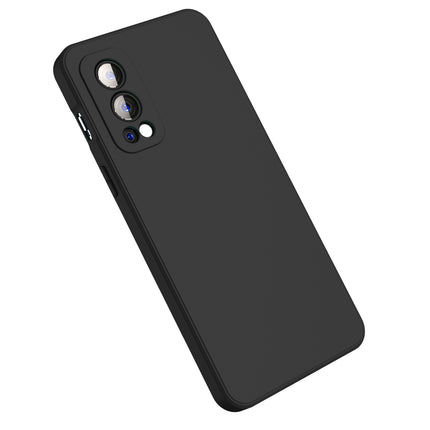 Matte Lens Protective Back Cover for OnePlus Nord 2 (5G) / One Plus Nord 2 (5G) , Slim Silicone with Soft Lining Shockproof Flexible Full Body Bumper Case (Black) - Mobizang
