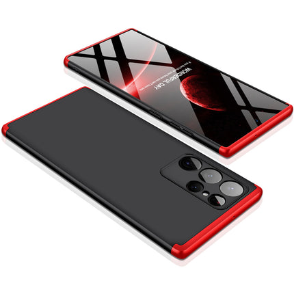 Double Dip Full 360 Protection Back Case Cover for Samsung Galaxy S22 Ultra (Red ,Black)