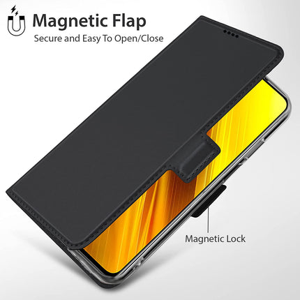 Kapa Noble Slim Magnetic Leather Flip Case Cover for OPPO F21 PRO (5G) (Black)