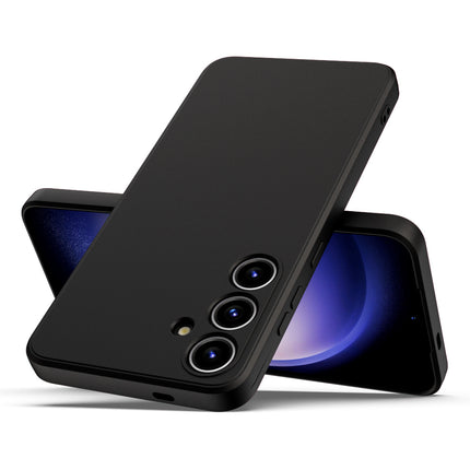 Kapa Matte Protective Lens Flexible Back Cover for Samsung Galaxy S24 Plus | Slim Silicone with Soft Lining Shockproof Full Body Bumper Case (Black)