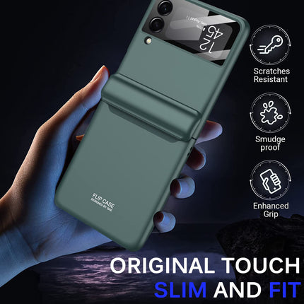 Kapa Ultra Thin Back Cover for Galaxy Z Flip3 / Z Flip 3 , Magnetic Hinge Protection and Inbuilt Glass Window Protection (Green)