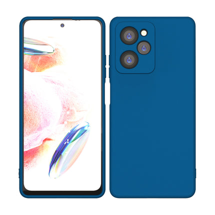 Kapa Matte Protective Lens Flexible Back Cover for Poco X5 Pro | Slim Silicone with Soft Lining Shockproof Full Body Bumper Case (Blue)