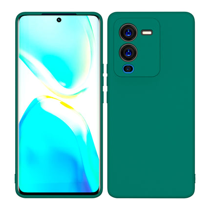 Kapa Matte Lens Protective Shockproof Flexible Back Cover for Vivo V25 PRO (5G) , Slim Silicone with Soft Lining Shockproof Flexible Full Body Bumper Case (Green)