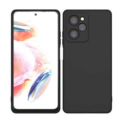 Kapa Matte Protective Lens Flexible Back Cover for Poco X5 Pro | Slim Silicone with Soft Lining Shockproof Full Body Bumper Case (Black)