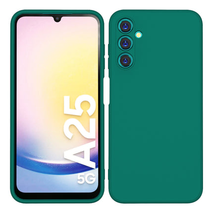 Kapa Matte Protective Lens Flexible Back Cover for Samsung Galaxy A25 | Slim Silicone with Soft Lining Shockproof Full Body Bumper Case (Green)
