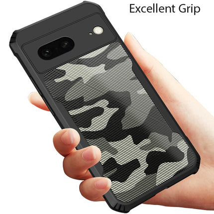Kapa Beetle Camouflage Back Cover for Google Pixel 8A | [Military Grade Protection] Shock Proof Slim Hybrid Bumper Case (Black)