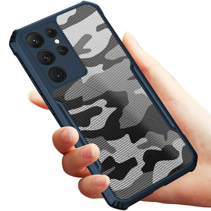 Kapa Beetle Camouflage for Samsung Galaxy S23 Ultra Back Case, Shock Proof Cover (Blue)