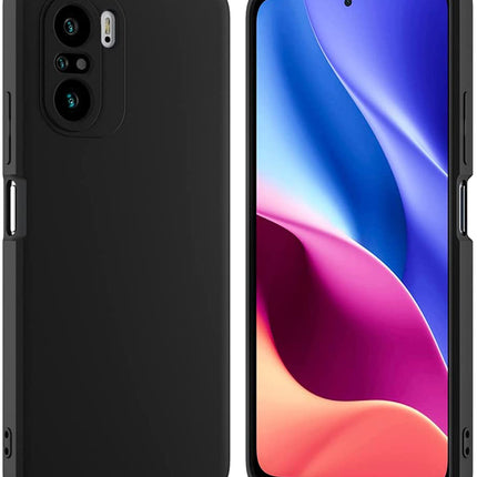 Matte Lens Protective Back Cover for Xiaomi 11X Pro / Mi 11X , Slim Silicone with Soft Lining Shockproof Flexible Full Body Bumper Case , Black