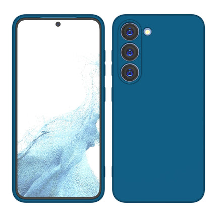 Kapa Matte Protective Lens Flexible Back Cover for Samsung Galaxy S23 , Slim Silicone with Soft Lining Shockproof Full Body Bumper Case (Blue)