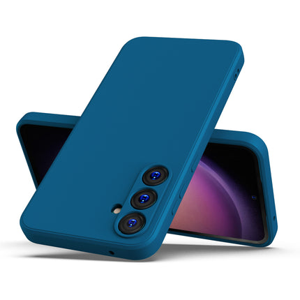 Kapa Matte Protective Lens Flexible Back Cover for Samsung Galaxy S23 FE | Slim Silicone with Soft Lining Shockproof Full Body Bumper Case (Blue) - Mobizang