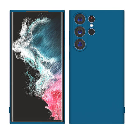 Kapa Matte Protective Lens Flexible Back Cover for Samsung Galaxy S23 Ultra , Slim Silicone with Soft Lining Shockproof Full Body Bumper Case (Blue)