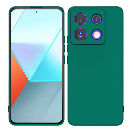 Kapa Matte Protective Lens Flexible Back Cover for Poco X6 PRO / Redmi Note 13 PRO | Slim Silicone with Soft Lining Shockproof Full Body Bumper Case (Green)