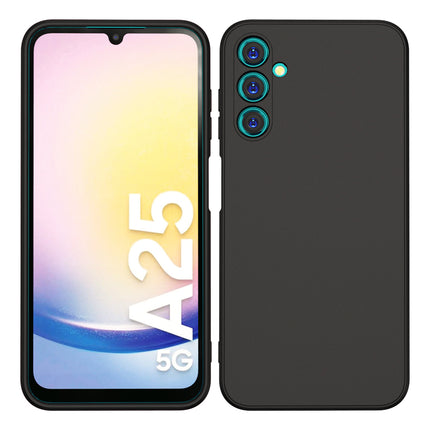 Kapa Matte Protective Lens Flexible Back Cover for Samsung Galaxy A25 | Slim Silicone with Soft Lining Shockproof Full Body Bumper Case (Black)