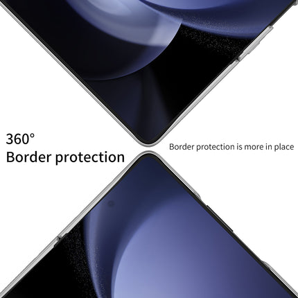 Kapa Leather Case for Samsung Galaxy Z Fold 5 | Inbuilt Stand Hybrid Back Cover (Black) - Mobizang
