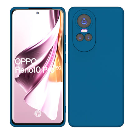 Kapa Matte Protective Lens Flexible Back Cover for Oppo Reno 10 / Reno 10 PRO (5G) | Slim Silicone with Soft Lining Shockproof Full Body Bumper Case (Blue)