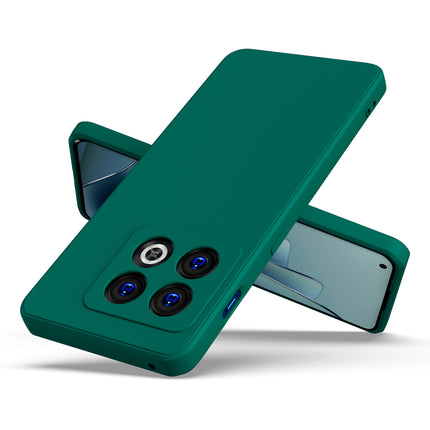 Matte Lens Protective Back Cover for OnePlus 10 Pro , Slim Silicone with Soft Lining Shockproof Flexible Full Body Bumper Case (Green)