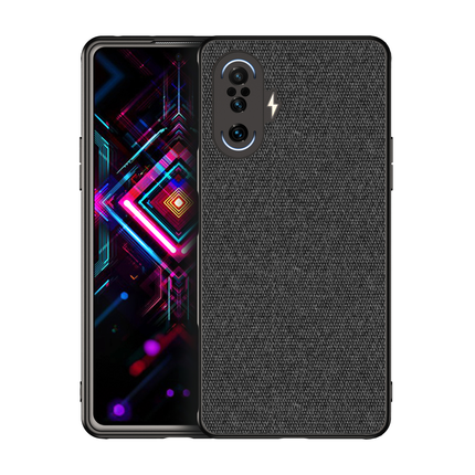 Soft Full Fabric Protective Back Case Cover for Poco F3 GT (Black) - Mobizang