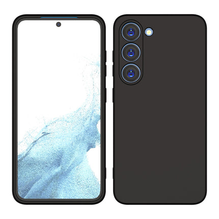Kapa Matte Protective Lens Flexible Back Cover for Samsung Galaxy S23 , Slim Silicone with Soft Lining Shockproof Full Body Bumper Case (Black)