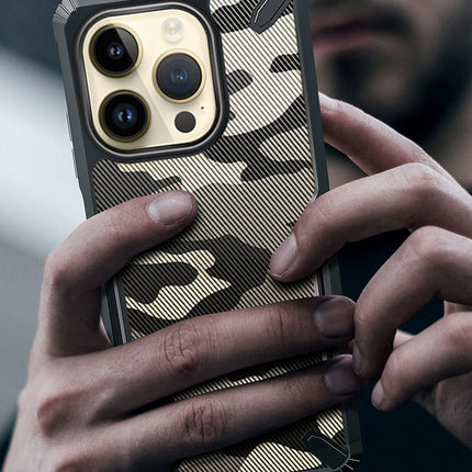 Kapa Bull Camouflage Back Cover for Apple iPhone 14 Pro , Shockproof Slim Hybrid Case (Black)