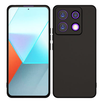 Kapa Matte Protective Lens Flexible Back Cover for Poco X6 PRO / Redmi Note 13 PRO | Slim Silicone with Soft Lining Shockproof Full Body Bumper Case (Black)