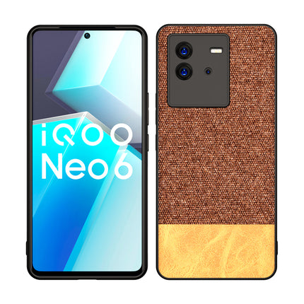 Kapa Soft Fabric & Leather Hybrid Protective Case Cover for Vivo IQOO Neo 6 (5G) (Brown)
