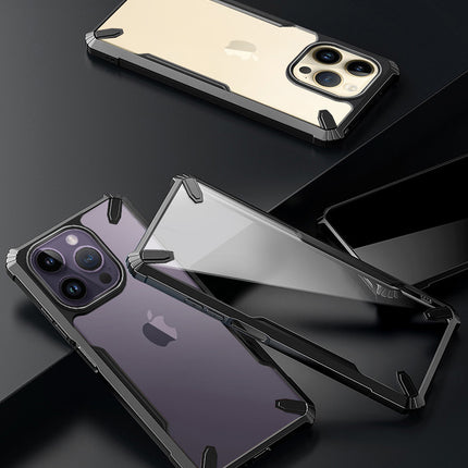 Kapa Bull Back Cover for Apple iPhone 14 Pro , Shockproof Slim Hybrid Clear Case (Black)