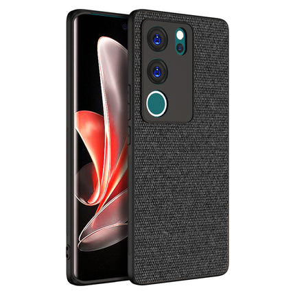 Kapa Soft Full Fabric Protective Back Case Cover for Vivo V29 (5G) / Vivo V29 Pro (5G) | Shockproof Slim Hard Anti Slip Back Case (Black)