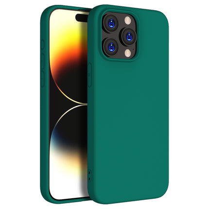 Kapa Matte Protective Lens Flexible Back Cover for Apple iPhone 15 Pro Max | Slim Silicone with Soft Lining Shockproof Full Body Bumper Case (Green)