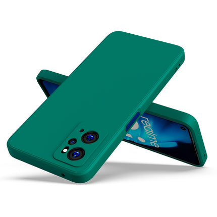 Matte Lens Protective Shockproof Flexible Back Cover for Realme 9i, Slim Silicone with Soft Lining Shockproof Flexible Full Body Bumper Case (Green)