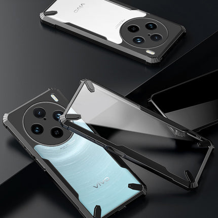 Kapa Bull Clear Back Cover for Vivo X100 Pro | [Military Grade Protection] Shock Proof Slim Hybrid Bumper Case (Black)