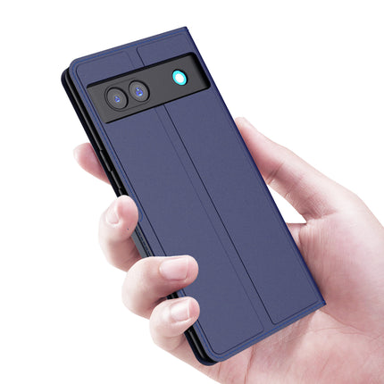 Kapa Noble Slim Magnetic Leather Flip Case Cover for Google Pixel 7A | Card Holder Stand Leather Flip Wallet Case (Blue) - Mobizang