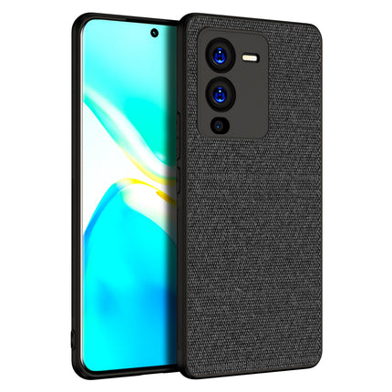 Kapa Soft Full Fabric Protective Back Case Cover for Vivo V25 PRO (5G) (Black)