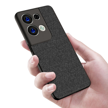 Kapa Soft Fabric Hybrid Protective Back Case Cover for Oppo Reno 8 PRO (5G) (Black) - Mobizang