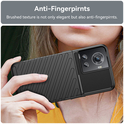 Kapa Thunder Protective Flexible Back Cover for OnePlus 10R | Slim Anti Slip Rugged TPU Shockproof Full Body Bumper Case (Black)