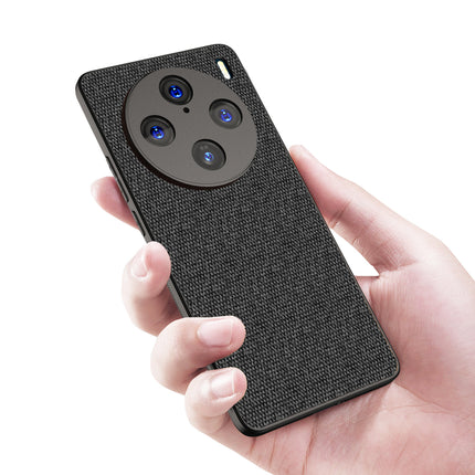 Kapa Soft Full Fabric Protective Back Case Cover for Vivo X100 Pro | Shockproof Slim Hard Anti Slip Back Case (Black)