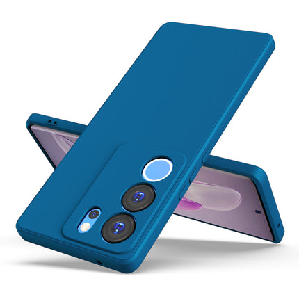 Kapa Matte Protective Lens Flexible Back Cover for VIvo V29 PRO (5G) | Slim Silicone with Soft Lining Shockproof Full Body Bumper Case (Blue)