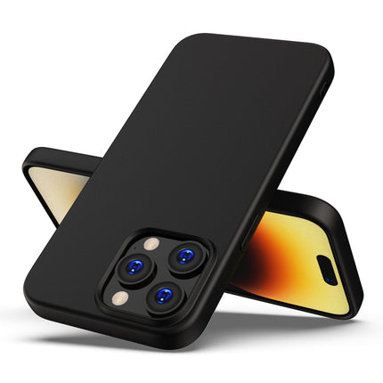 Kapa Matte Protective Lens Flexible Back Cover for Apple iPhone 15 Pro Max | Slim Silicone with Soft Lining Shockproof Full Body Bumper Case (Black)