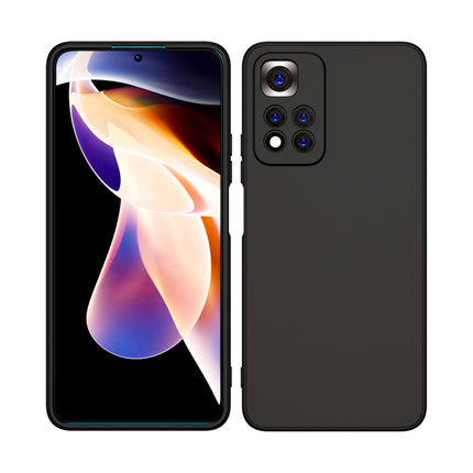 Matte Lens Protective Back Cover for Xiaomi 11i / 11i Hypercharge , Slim Silicone with Soft Lining Shockproof Flexible Full Body Bumper Case (Black)