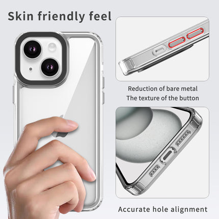 Kapa Warrior Acrylic Clear Back Cover For Apple iPhone 15 | Slim Shockproof [Military Grade Protection] Hybrid Bumper Case (Transparent Sides)