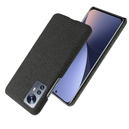 Kapa Woven Soft Fabric Case for Xiaomi 12 Pro (5G) Back Cover,  Shock Protection Slim Hard Anti Slip Back Cover (Black)