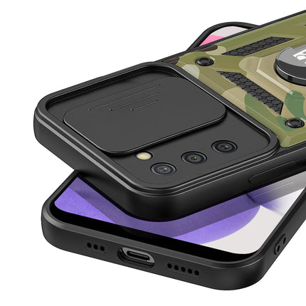 Tank Back Cover for Samsung Galaxy S20 FE , Inbuilt Ring & Slider [Military Grade Protection] Shockproof Lens Protection Case (Green)