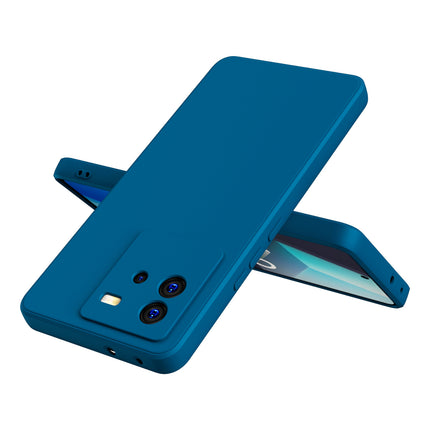 Kapa Matte Lens Protective Shockproof Flexible Back Cover for IQOO Neo 6 (5G) ,Slim Silicone with Soft Lining Shockproof Flexible Full Body Bumper Case (Blue)