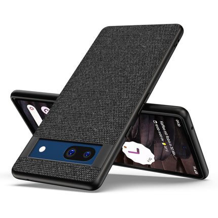 Kapa Soft Full Fabric Protective Back Case Cover for Google Pixel 7A | Shockproof Slim Hard Anti Slip Back Case (Black)
