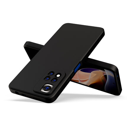 Matte Lens Protective Back Cover for Xiaomi 11i / 11i Hypercharge , Slim Silicone with Soft Lining Shockproof Flexible Full Body Bumper Case (Black)