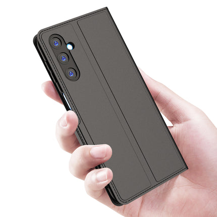 Kapa Noble Slim Magnetic Leather Flip Case Cover for Samsung Galaxy F34 / M34 (5G) | Card Holder Stand Leather Flip Wallet Case (Black)