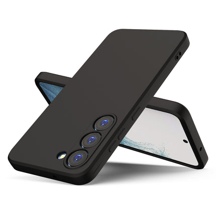 Kapa Matte Protective Lens Flexible Back Cover for Samsung Galaxy S23 , Slim Silicone with Soft Lining Shockproof Full Body Bumper Case (Black)